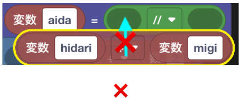 ブロックを当てはめる(失敗例)